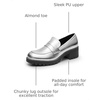 image:imageDREAM PAIRS Womens Penny Chunky Loafers Work ShoesSilver Pu