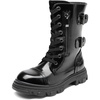 image:imageDREAM PAIRS Girls Combat Ankle BootsAll Black