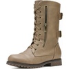 image:imageDREAM PAIRS Womens Mid Calf Builtin Wallet Pocket Lace up Military Combat BootsTerrankhaki