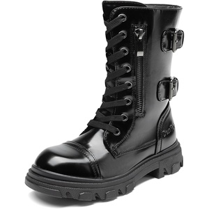 image:imageDREAM PAIRS Girls Combat Ankle BootsAll Black