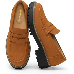 image:imageDREAM PAIRS Penny Chunky Loafers for Women Work ShoesBrown