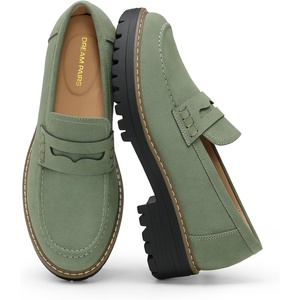 image:imageDREAM PAIRS Penny Chunky Loafers for Women Work ShoesGreen