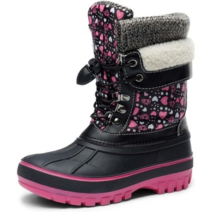 image:imageDREAM PAIRS Unisex Snow Waterproof Winter BootsBlackFuxia