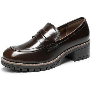 image:imageDREAM PAIRS Womens Penny Chunky Loafers Work ShoesBrown Pu