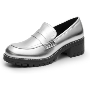 image:imageDREAM PAIRS Womens Penny Chunky Loafers Work ShoesSilver Pu