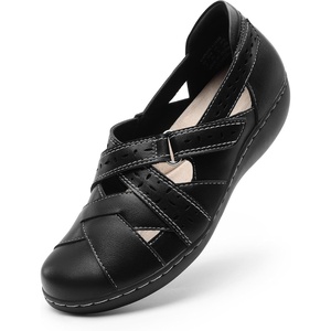 image:imageDREAM PAIRS Women Comfort Closed Toe Work Sandals LoaferBlack