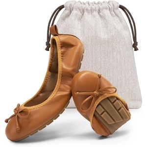 image:imageDREAM PAIRS Womens Foldable Bowknot Ballet FlatsBrown
