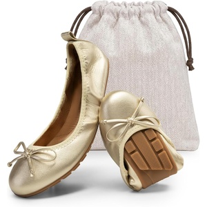 image:imageDREAM PAIRS Womens Foldable Bowknot Ballet FlatsGold