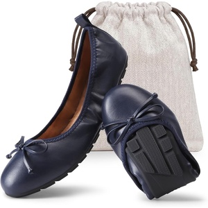 image:imageDREAM PAIRS Womens Foldable Bowknot Ballet FlatsNavy