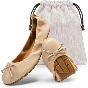 image:imageDREAM PAIRS Womens Foldable Bowknot Ballet FlatsNude