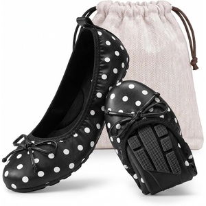 image:imageDREAM PAIRS Womens Foldable Bowknot Ballet FlatsPolka Dot