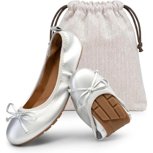 image:imageDREAM PAIRS Womens Foldable Bowknot Ballet FlatsSilver