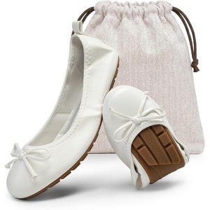 image:imageDREAM PAIRS Womens Foldable Bowknot Ballet FlatsWhite