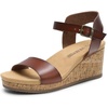 image:imageDREAM PAIRS Womens Cushioned Platform Wedge SandalsBrownpu
