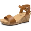 image:imageDREAM PAIRS Womens Cushioned Platform Wedge SandalsCamelPu