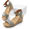 image:imageDREAM PAIRS Womens Cushioned Platform Wedge SandalsGreyPu