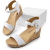image:imageDREAM PAIRS Womens Cushioned Platform Wedge SandalsWhitePu