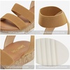 image:imageDREAM PAIRS Womens Open Toe Elastic Platform Wedge SandalsCamel