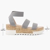image:imageDREAM PAIRS Womens Open Toe Elastic Platform Wedge SandalsGrey