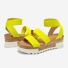 image:imageDREAM PAIRS Womens Open Toe Elastic Platform Wedge SandalsNeonLime