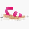 image:imageDREAM PAIRS Womens Open Toe Elastic Platform Wedge SandalsNeonPink