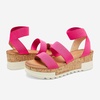 image:imageDREAM PAIRS Womens Open Toe Elastic Platform Wedge SandalsNeonPink