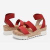 image:imageDREAM PAIRS Womens Open Toe Elastic Platform Wedge SandalsRed