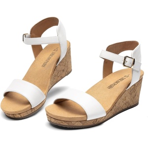 image:imageDREAM PAIRS Womens Cushioned Platform Wedge SandalsWhitePu