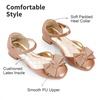 image:imageDREAM PAIRS Flower Girls Dress Shoes Bow Low HeelsRose Gold