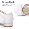 image:imageDREAM PAIRS Flower Girls Dress Shoes Bow Low HeelsWhite
