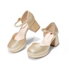 image:imageDREAM PAIRS Girls Dress Shoes Flower Platform HeelsGold