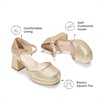 image:imageDREAM PAIRS Girls Dress Shoes Flower Platform HeelsGold