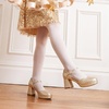 image:imageDREAM PAIRS Girls Dress Shoes Flower Platform HeelsGold