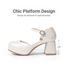 image:imageDREAM PAIRS Girls Dress Shoes Flower Platform HeelsIvory