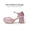 image:imageDREAM PAIRS Girls Dress Shoes Flower Platform HeelsPink