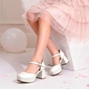 image:imageDREAM PAIRS Girls Dress Shoes Flower Platform HeelsWhite