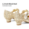 image:imageDREAM PAIRS Girls Mary Jane Flower Dress ShoesGoldglitter