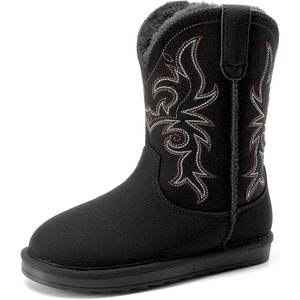 image:imageDREAM PAIRS Girls Boys Winter Cowboy Cowgirl BootsBlack
