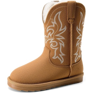 image:imageDREAM PAIRS Girls Boys Winter Cowboy Cowgirl BootsChestnut