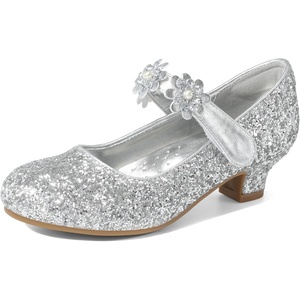 image:imageDREAM PAIRS Girls Mary Jane Flower Dress ShoesSilverglitter
