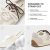 image:imageDREAM PAIRS Womens Genuine Leather Retro Barefoot SneakersGreyWhite