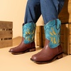 image:imageDREAM PAIRS Toddler Cowboy Cowgirl Western BootsBlue