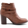 image:imageDREAM PAIRS Womens Chunky High Heel Ankle Booties ShoesBrownpu
