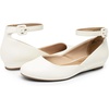 image:imageDREAM PAIRS Womens Dress Flats Ballet Low WedgeWhite Pu