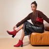image:imageDREAM PAIRS Womens Heeled Ankle Chelsea BootsRedsuede