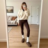 image:imageDREAM PAIRS Womens Platform Genuine Suede House SlippersDark Brown
