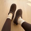 image:imageDREAM PAIRS Womens Platform Genuine Suede House SlippersDark Brown