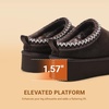 image:imageDREAM PAIRS Womens Platform Genuine Suede House SlippersDark Brown