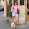 image:imageDREAM PAIRS Womens Platform Genuine Suede House SlippersNude