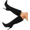 image:imageDREAM PAIRS Womens Pointed Stiletto Knee High BootsBlacksuede